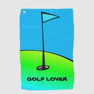 Blue and Green Golf Towel