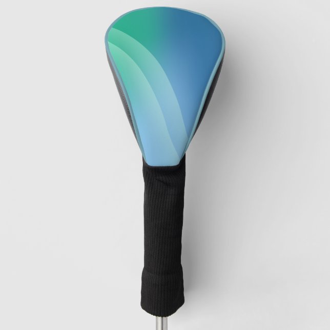Blue and Green gradient Driver Golf Head Cover (Front)