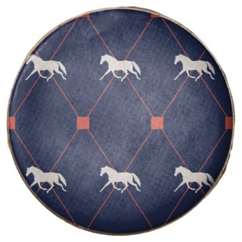 Blue And Green Harleqiun Trotting Horse Pattern Chocolate Covered Oreo by PaintingPony at Zazzle