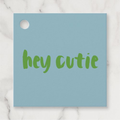 Blue and Green Hey Cutie XOXO Valentine Gift Favor Tags
