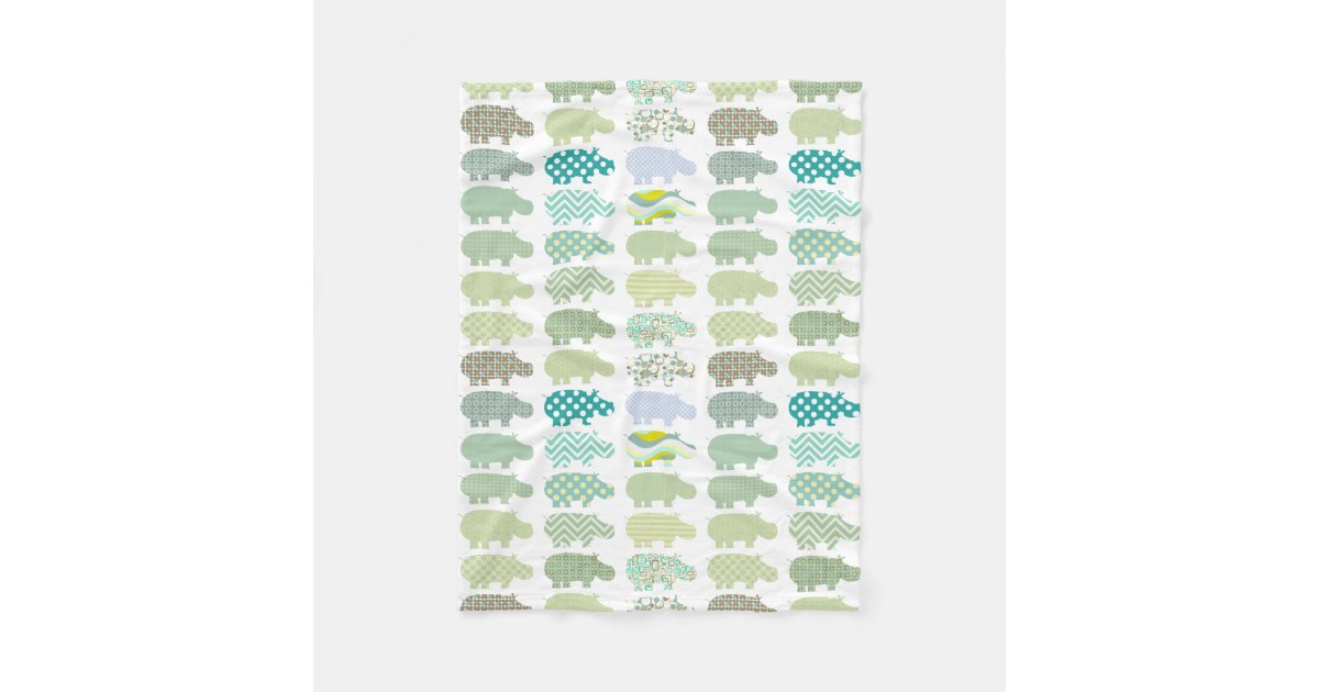 Blue And Green Hippo Blanket Zazzle