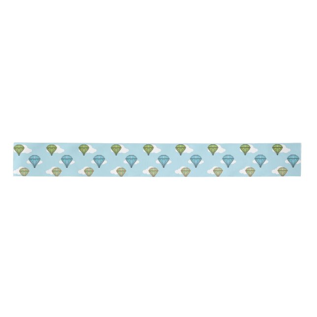Blue and Green Hot Air Balloons Ribbon (Front)