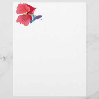 Blue and Green Hummingbird Letterhead
