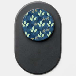 Blue and Green Leafy Pattern PopSocket