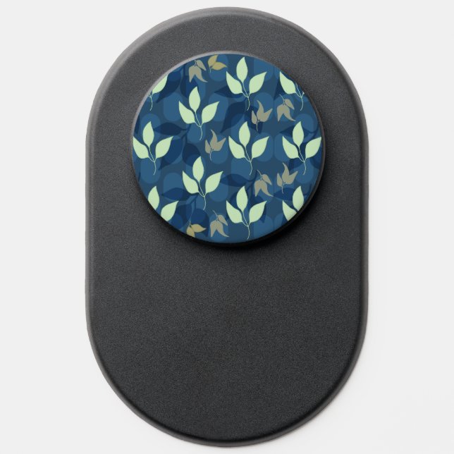 Blue and Green Leafy Pattern PopSocket (Popsocket)
