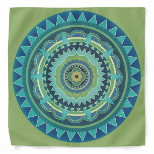 Blue And Green Mandala Bandana