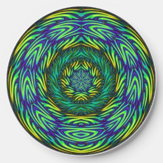 Blue and Green Mandala Wireless Charger