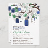 Blue and Green Mason Jars Baby Shower Invitation (Front/Back)