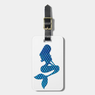 Blue and green mermaid luggage tag