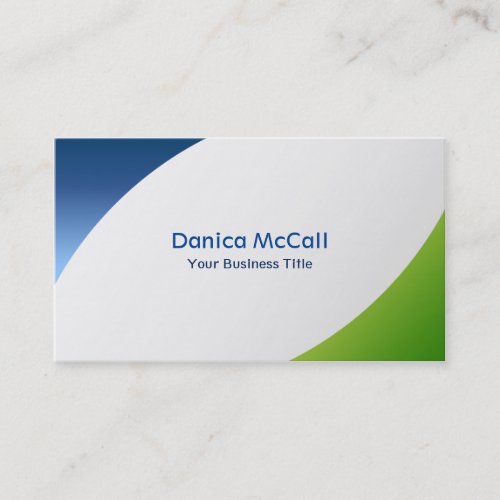 Blue and Green Modern Professional Minimalist Business Card
