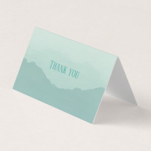 Blue and green mountains thank you card