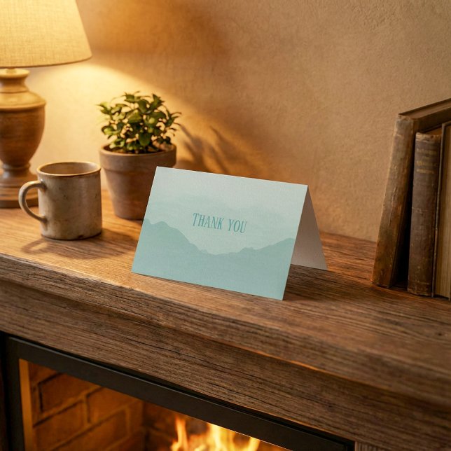 Blue and green mountains thank you card (Blue and green mountains thank you card.)