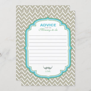 Blue and Green Mustache Advice for Mom Card