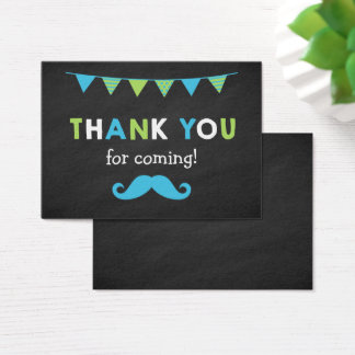 Blue and Green Mustache Chalkboard Party Favor Tag
