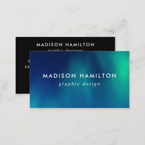 Blue and Green Northern Lights Business Card