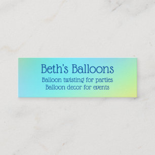 Blue and Green Ombre Customizable Mini Business Card