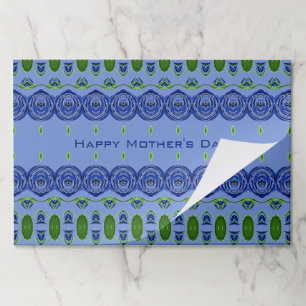 Blue And Green Patterned Paper Pad
