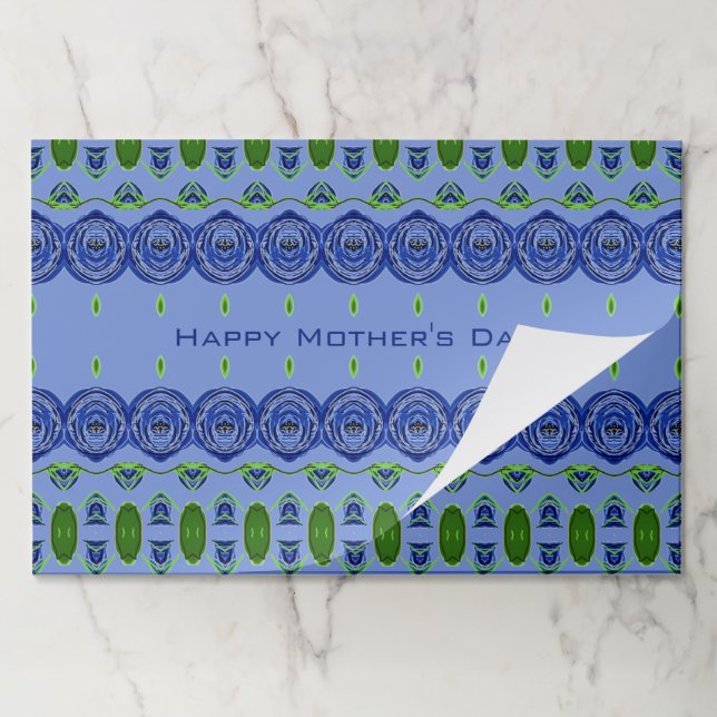Blue And Green Patterned  Paper Pad (Folded)