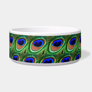 Blue and Green Peacock Feather Bowl