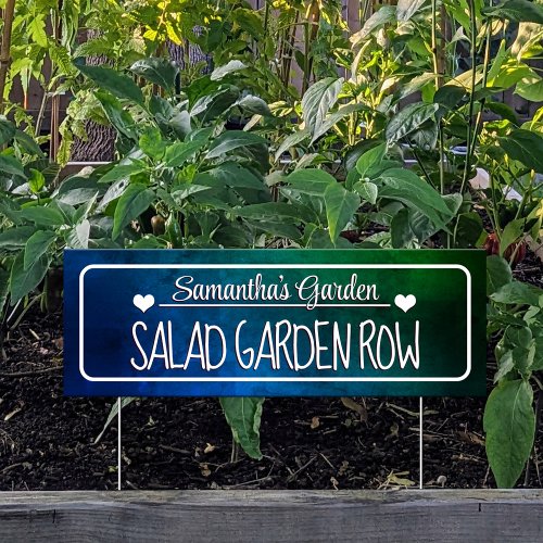 Blue and Green Personalized Garden Path Sign
