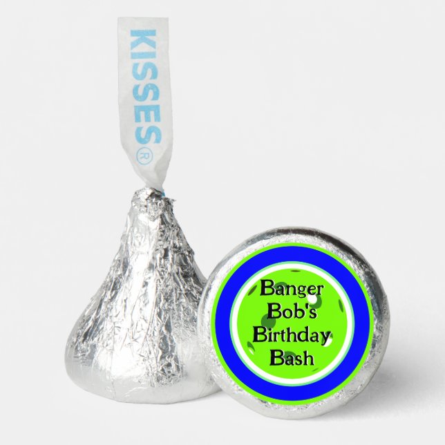 Blue and Green Pickleball Birthday Personalized Hershey®'s Kisses® (Front)