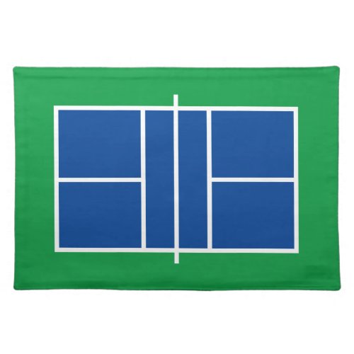 Blue and green pickleball court cloth placemat