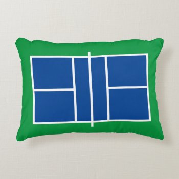 Blue And Green Pickleball Court Decorative Accent Pillow by imagewear at Zazzle