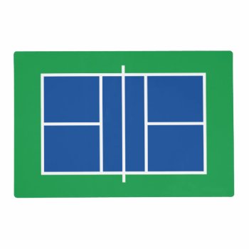 Blue And Green Pickleball Court Laminated Placemat by imagewear at Zazzle