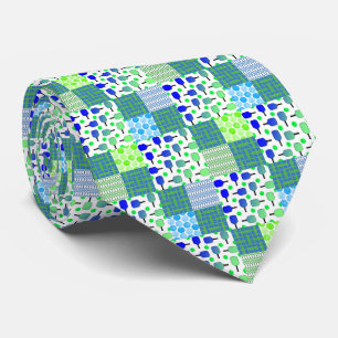 Blue and Green Pickleball Courts, Paddles, & Balls Neck Tie