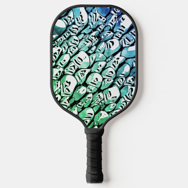 Blue and Green Pickleball Paddle (Front)