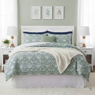 Blue and Green Pimpernel William Morris inspired Duvet Cover