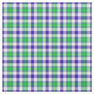 Blue and Green Plaid Fabric