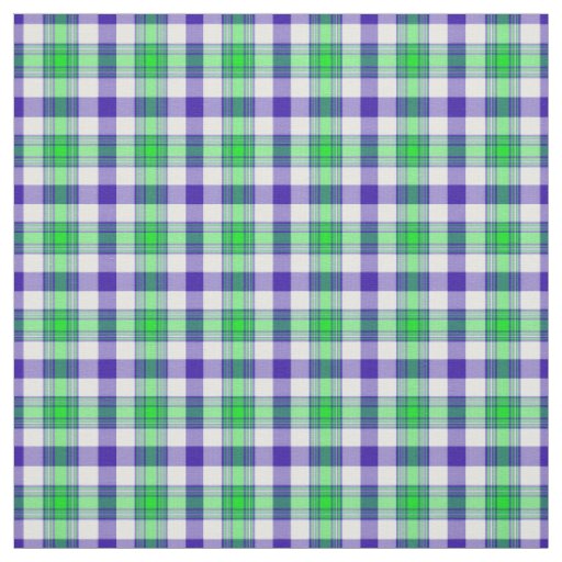 Blue and Green Plaid Fabric