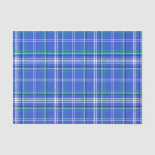Blue and Green Plaid Tissue Paper
