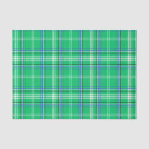 Blue and Green Plaid Tissue Paper