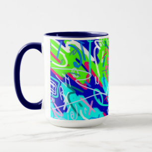 Blue and Green Pop Art Mug