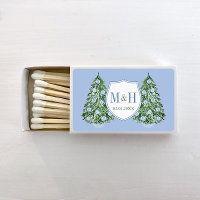 Blue And Green Preppy Christmas Tree Wedding Logo