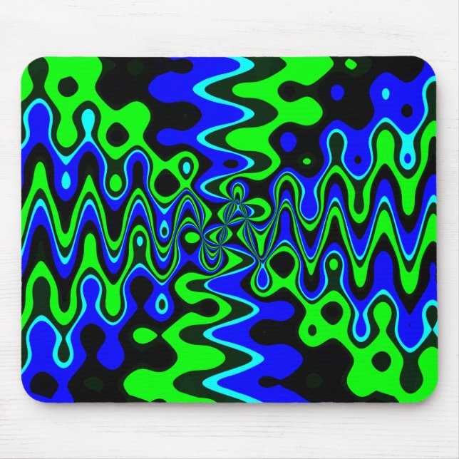 Blue and Green Psychedelic Mousepad (Front)