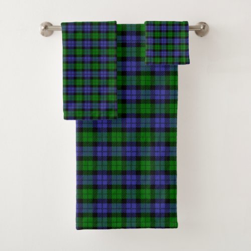 Blue and green Scottish tartan Bath Towel Set