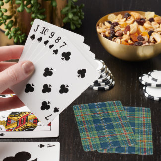 Blue and Green Scottish Tartan Plaid Poker Cards