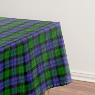 Blue and green Scottish tartan Tablecloth