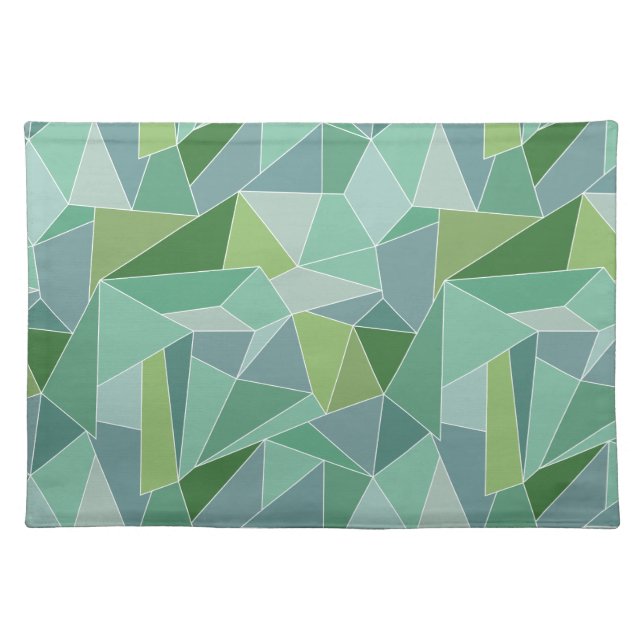 Blue and Green Sea Glass Cloth Placemat (Front)