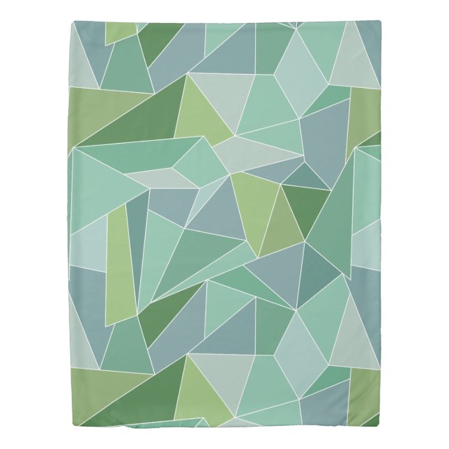 Blue and Green Sea Glass Duvet Cover (Front)