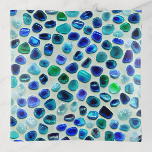 Blue and Green Sea Glass Mosaic Trinket Tray