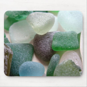 Blue and Green Sea Glass Mouse Pad