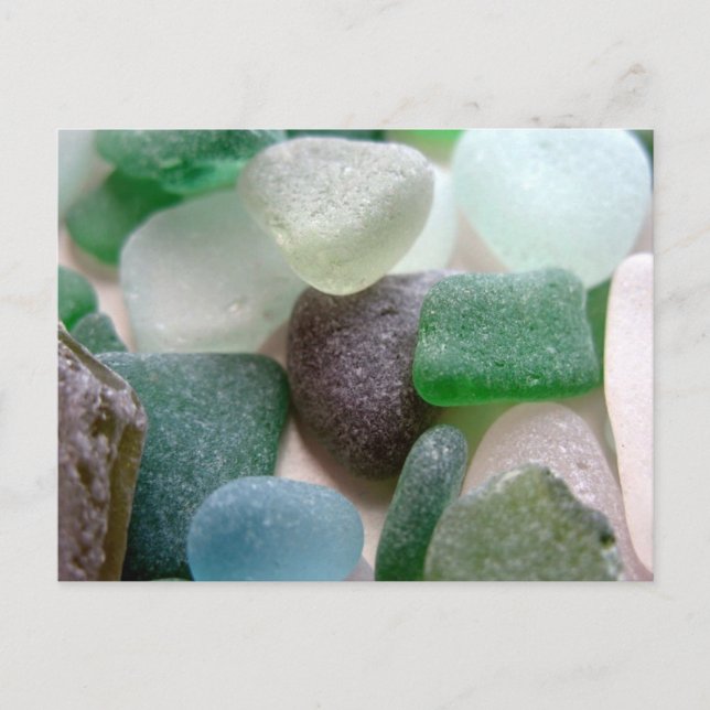 Blue and Green Sea Glass Postcard (Front)