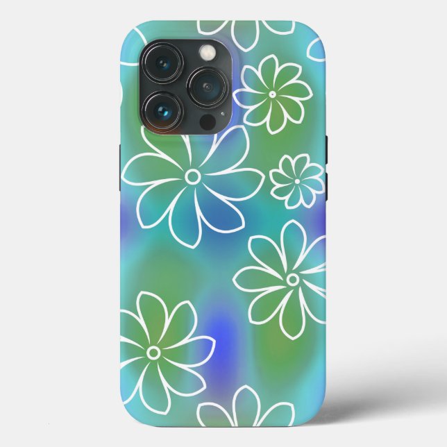 Blue and Green Seamless Floral Pattern  Case-Mate iPhone Case (Back)