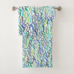 Blue and Green Seaweed Bath Towel Set