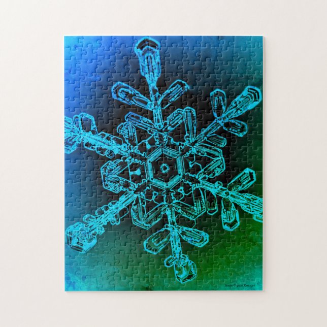 Blue and Green Snowflake Photo Jigsaw Puzzle (Vertical)