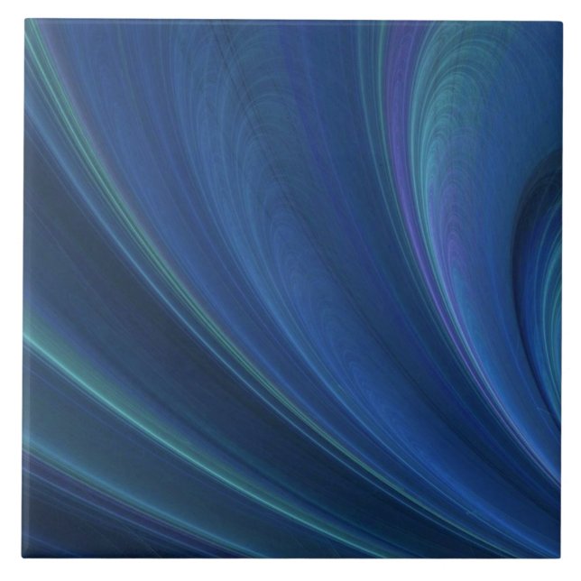Blue And Green Soft Sand Waves Ceramic Tile (Front)